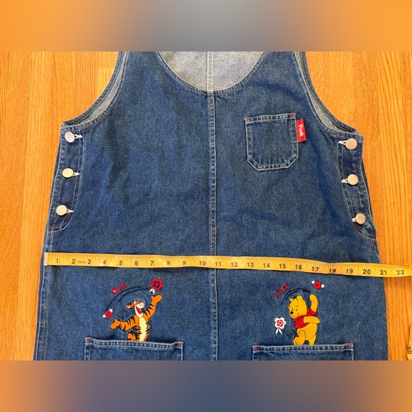 Late 90s / early Y2K Disney Pooh denim Jumper Sz M - Picture 7 of 9